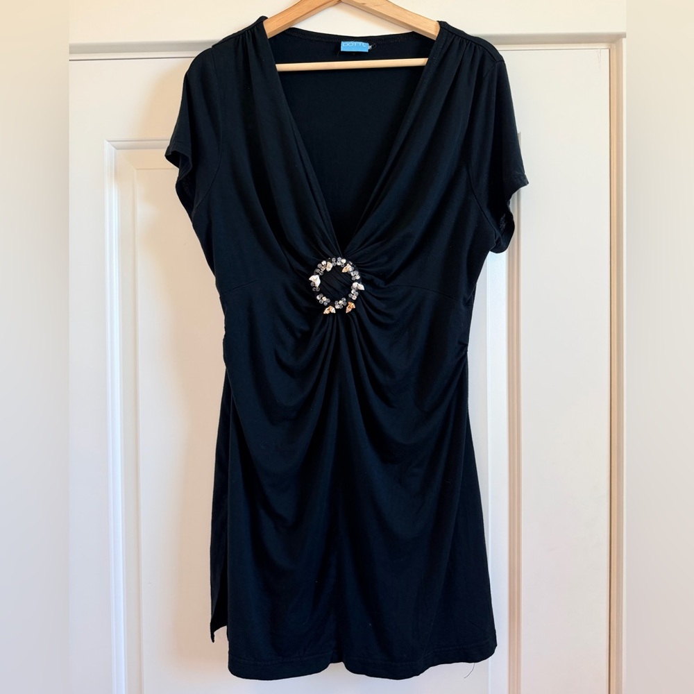 Dotti Black Cover-Up with Shell Embellishment